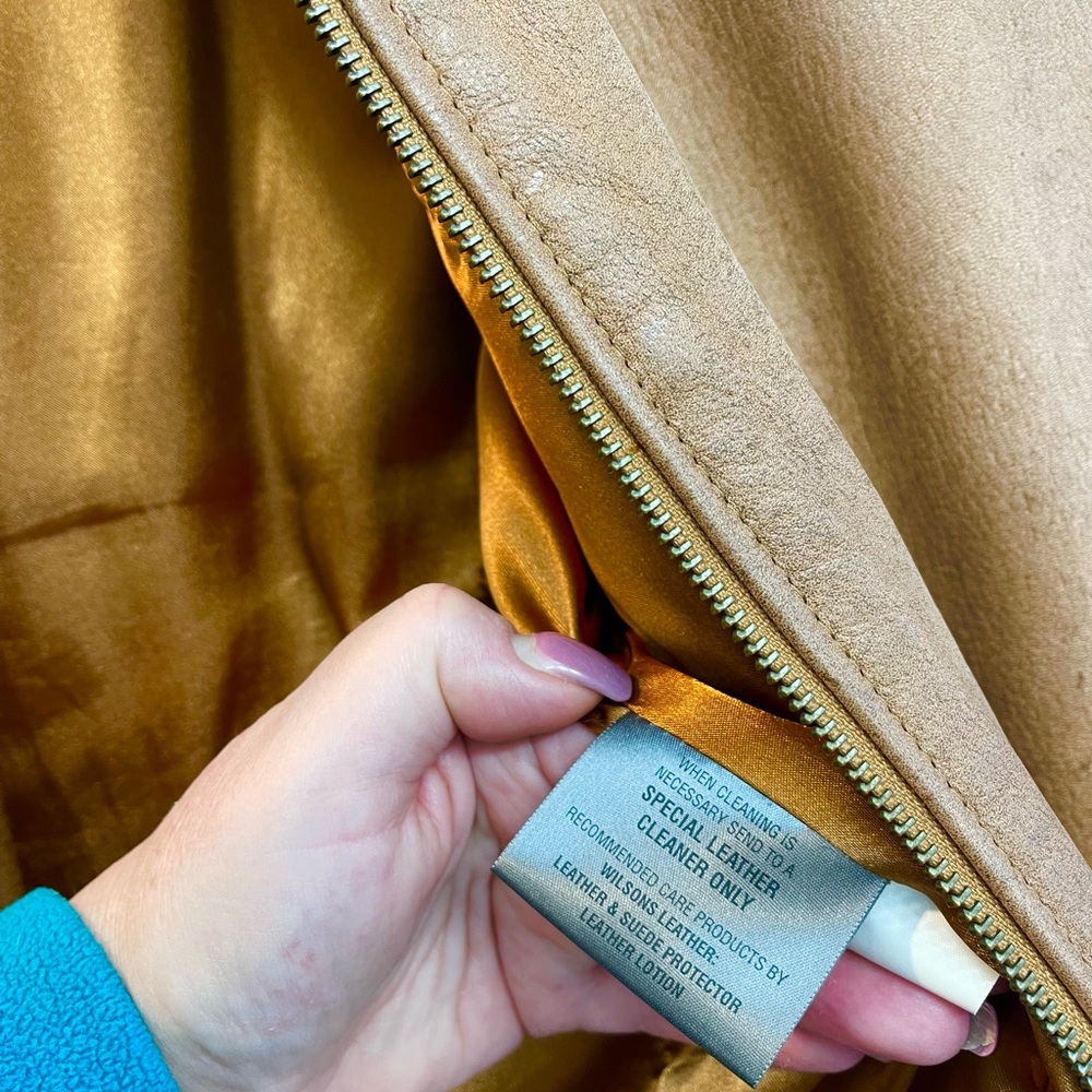 Soft leather jacket, size L 
Taupe/ Camel color - Picture 8 of 8